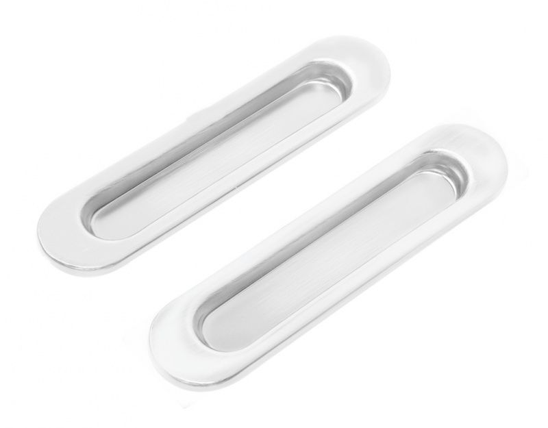 Ручка овал для раздвижных дверей Тикс INSDH 501 W (цена за комплект), цвет белый (гарантия - 12 месяцев)