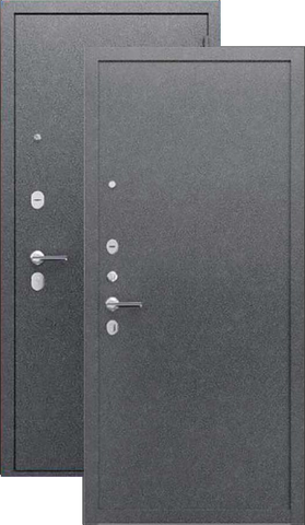 Дверь входная Страж 2К Реалист металл/металл, 2 замка, 1 мм металл, (серебро антик+серебро антик)
