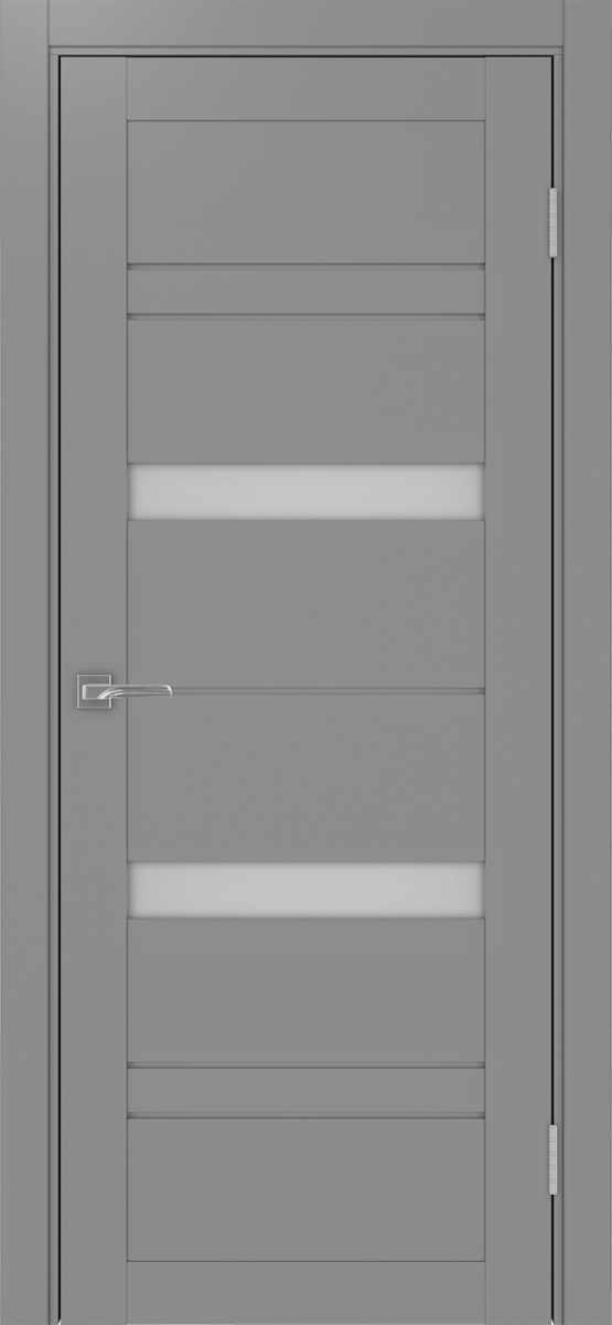 Дверь межкомнатная Оптима Порте Турин 562.12, цвет серый, экошпон, стекло мателюкс