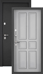 Дверь входная Страж Х-5 М.Р, 2 замка, 1,2 мм металл, (темно-серый графит букле+белый матовый дуб)