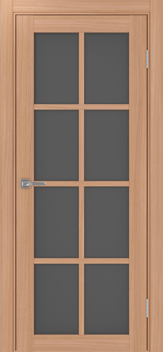 Дверь межкомнатная Оптима Порте Турин 541.2222, цвет темный ясень, экошпон, стекло графит