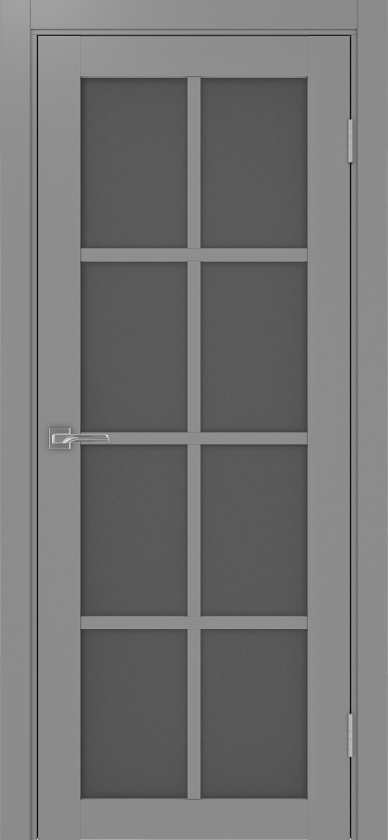Дверь межкомнатная Оптима Порте Турин 541.2222, цвет серый, экошпон, стекло графит