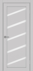 Дверь межкомнатная Оптима Порте Турин 506У.112, цвет пепельный, экошпон, стекло мателюкс