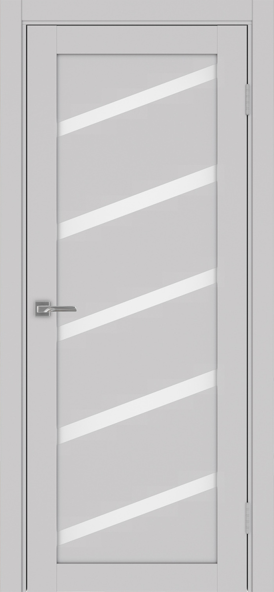 Дверь межкомнатная Оптима Порте Турин 506У.112, цвет пепельный, экошпон, стекло мателюкс