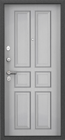 Дверь входная Страж Х-5 М.Р, 2 замка, 1,2 мм металл, (темно-серый графит букле+белый матовый дуб) #3