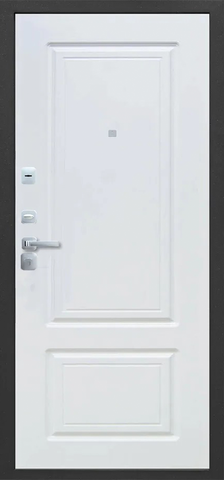 Теплая дверь входная Феррони Толстяк, 2 замка, 1,2 мм металл, (черный букле+белый ясень) #3