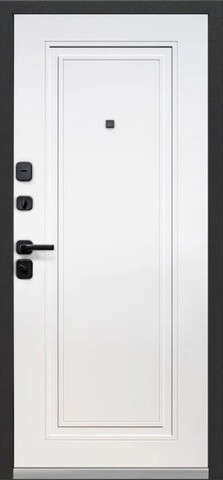 Теплая дверь входная Феррони Люксор 2 мдф Дуб Вертикаль Нео, 2 замка, 1,4 мм металл, (черный сатин/канадский дуб пацифик+белый эмалит) #3