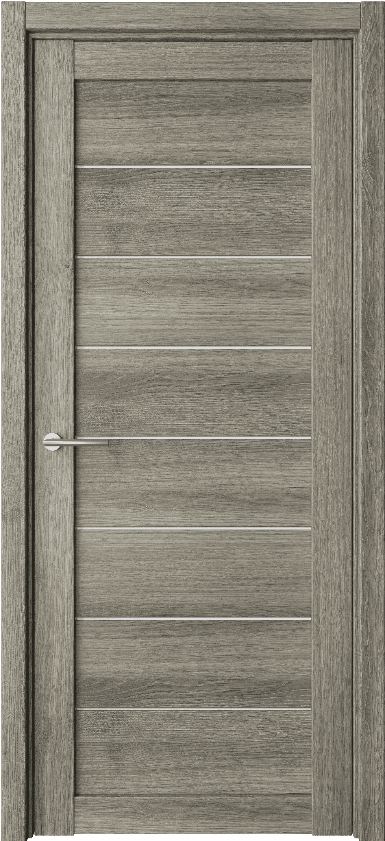 Дверь межкомнатная Альберо (Фрегат) Мегаполис Сеул, цвет пепельный ясень, экошпон, стекло мателюкс