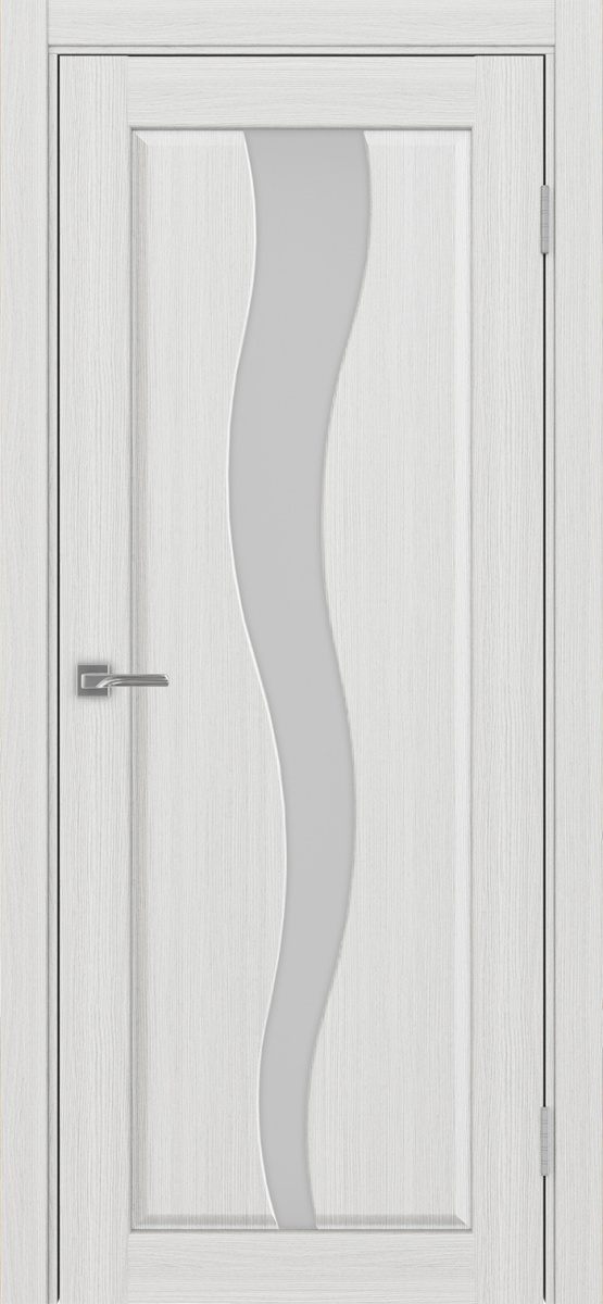 Дверь межкомнатная Оптима Порте Сицилия 730.121, цвет серебристый ясень, экошпон, стекло Линии