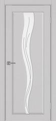 Дверь межкомнатная Оптима Порте Сицилия 730.121, цвет пепельный, экошпон, стекло Линии
