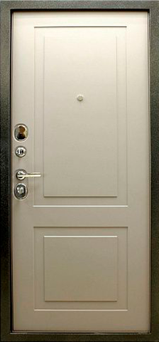 Термодверь входная БЕРГ Термо Прима, 2 замка, 1,4 мм металл, (серебро антик+белый матовый) #3