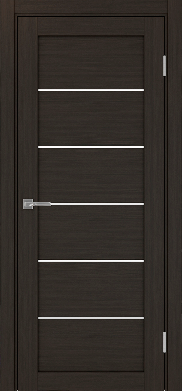 Дверь межкомнатная Оптима Порте Турин 506.12, цвет венге, экошпон, стекло лакобель белое