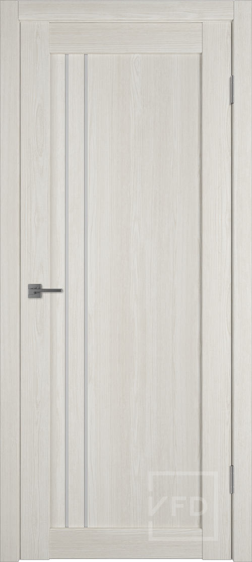 Дверь межкомнатная Владимирская фабрика дверей Атум Про 33, цвет артик оак, экошпон, стекло вайт клауд