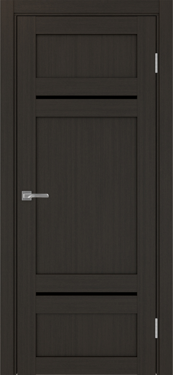 Дверь межкомнатная Оптима Порте Турин 532.12121, цвет венге, экошпон, стекло лакобель черное