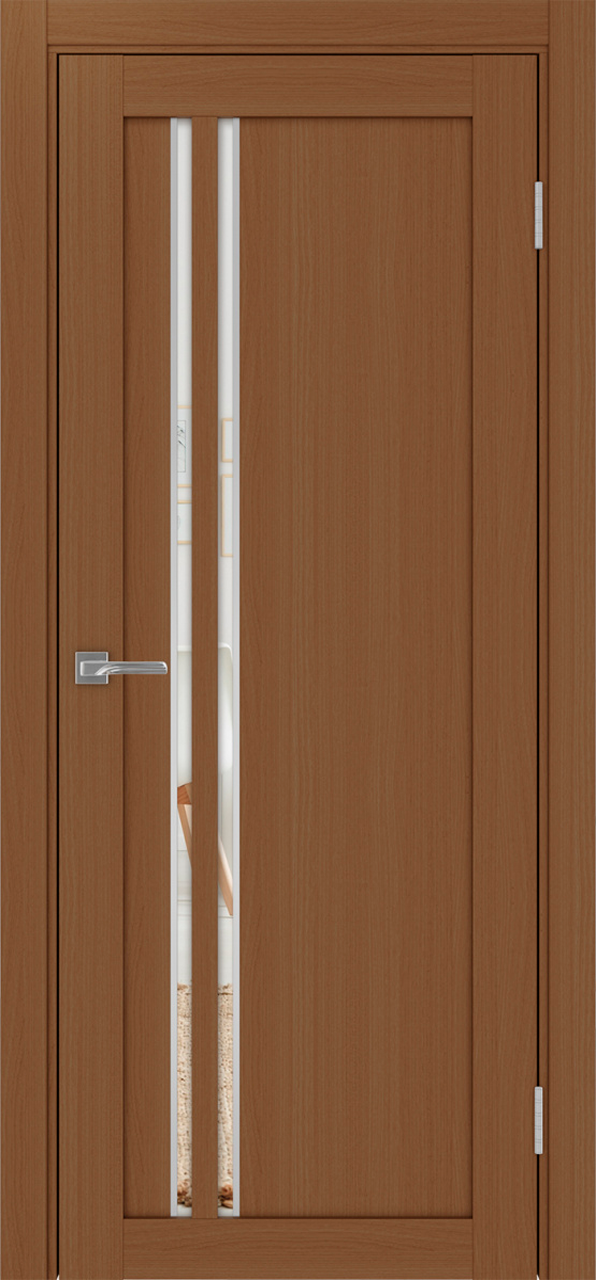 Дверь межкомнатная Оптима Порте Турин 525.121 АПС молдинг SC, цвет орех, экошпон, зеркало