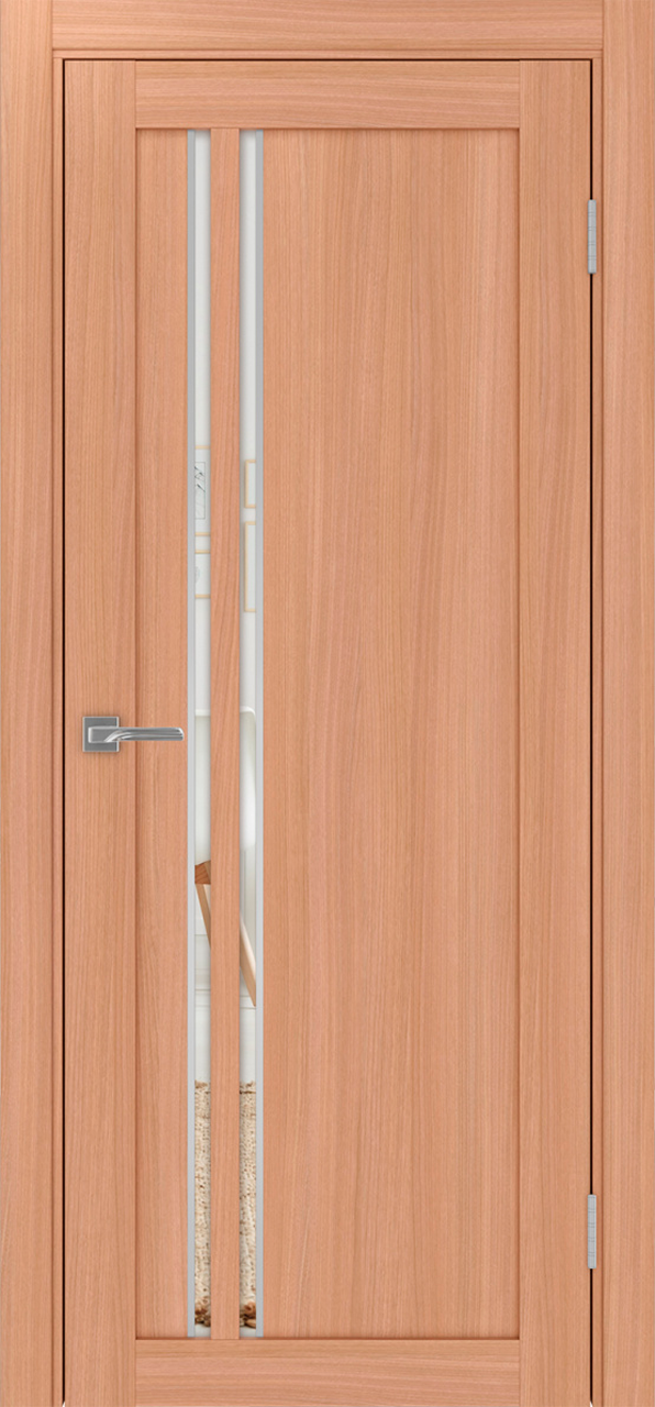 Дверь межкомнатная Оптима Порте Турин 525.121 АПС молдинг SC, цвет темный ясень, экошпон, зеркало