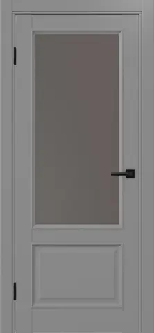 Дверь межкомнатная ХЬЮГОДОРС Генри 40x210 багет, цвет благородный серый, экошпон, стекло бронза (гарантия - 5 лет)