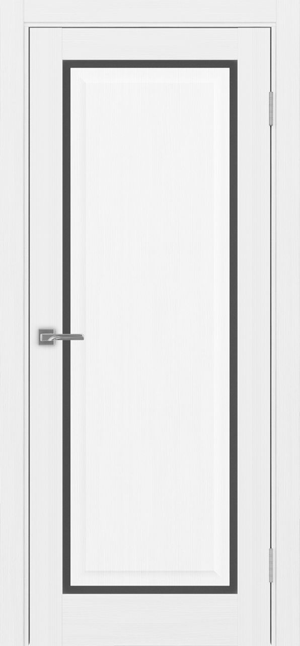 Дверь межкомнатная Оптима Порте Тоскана 601С.21 ОФ4, цвет белый лед, экошпон, стекло графит