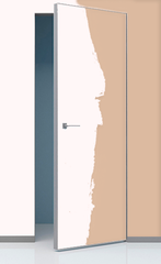 Дверь межкомнатная скрытая ВестСтайл Гладкое 42 мм скрытый короб инвизибл Эво, кромка с 4-х сторон АБС (отверстия под замок, под ручку, под петли), цвет белый, под покраску, глухая