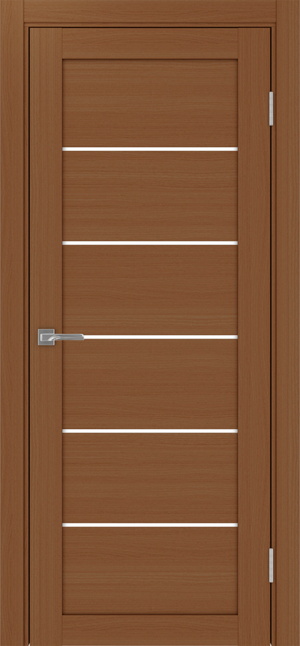 Дверь межкомнатная Оптима Порте Турин 506.12, цвет орех, экошпон, стекло лакобель белое