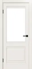 Дверь межкомнатная ХЬЮГОДОРС Генри 02Ux210, цвет слоновая кость, экошпон, стекло белое (гарантия - 5 лет)