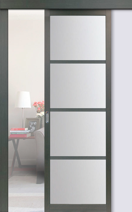 Перегородка межкомнатная Оптима Порте 104.2222, цвет перламутровый ясень, экошпон, стекло графит (за 1 кв.м)