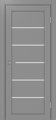 Дверь межкомнатная Оптима Порте Турин 506.12, цвет серый, экошпон, стекло лакобель белое