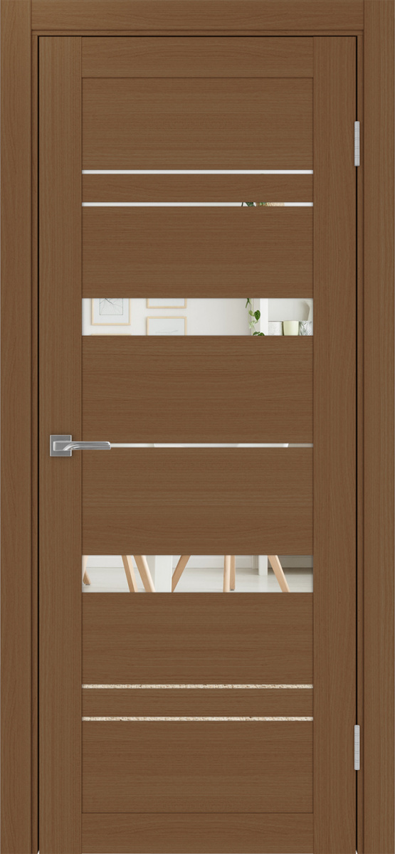 Дверь межкомнатная Оптима Порте Турин 562.12, цвет орех, экошпон, зеркало