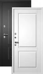 Термодверь входная FLY DOORS Шторм Термо, 2 замка, 1,4 мм металл, (черный букле+велюто бианко)