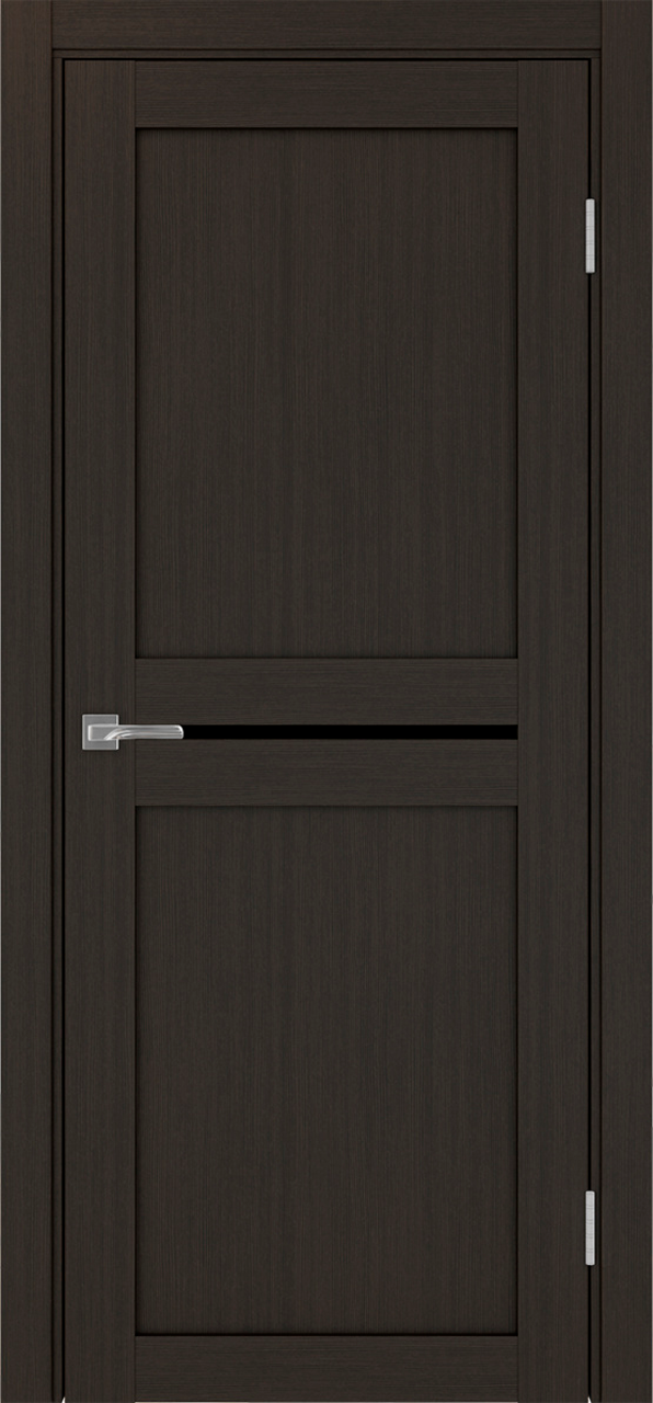 Дверь межкомнатная Оптима Порте Турин 520.121, цвет венге, экошпон, стекло лакобель черное