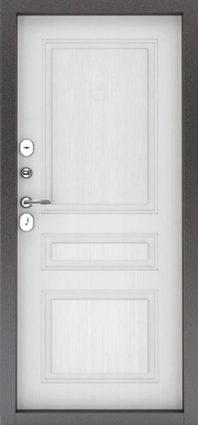 Термодверь входная Страж 3К-Тепло ПРО, 2 замка, 1,2 мм металл, (графит букле+белое дерево) #3