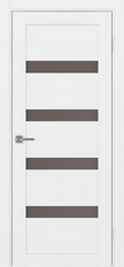 Дверь межкомнатная Оптима Порте Турин 505.12, цвет белый лед, экошпон, стекло бронза