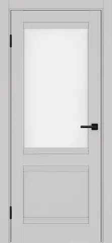Дверь межкомнатная ХЬЮГОДОРС Дуглас 02Ux210, цвет элегантный серый, экошпон, стекло матовое (гарантия - 5 лет)