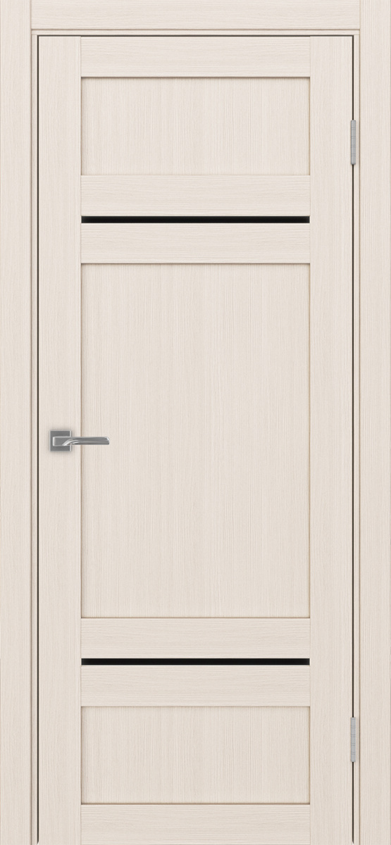 Дверь межкомнатная Оптима Порте Турин 532.12121, цвет перламутровый ясень, экошпон, стекло лакобель черное