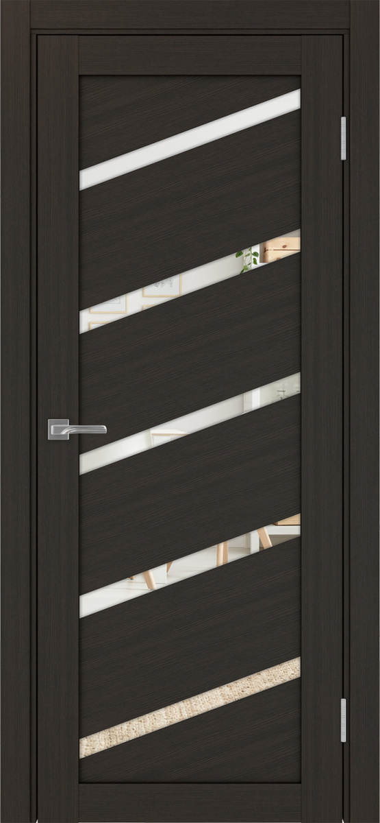 Дверь межкомнатная Оптима Порте Турин 506У.112, цвет венге, экошпон, зеркало