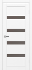 Дверь межкомнатная Оптима Порте Турин 505.12, цвет белый снежный, экошпон, стекло бронза
