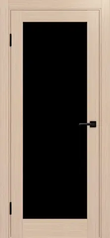 Дверь межкомнатная ХЬЮГОДОРС Дуглас 01х20, цвет благородный дуб, экошпон, стекло черное (гарантия - 5 лет)