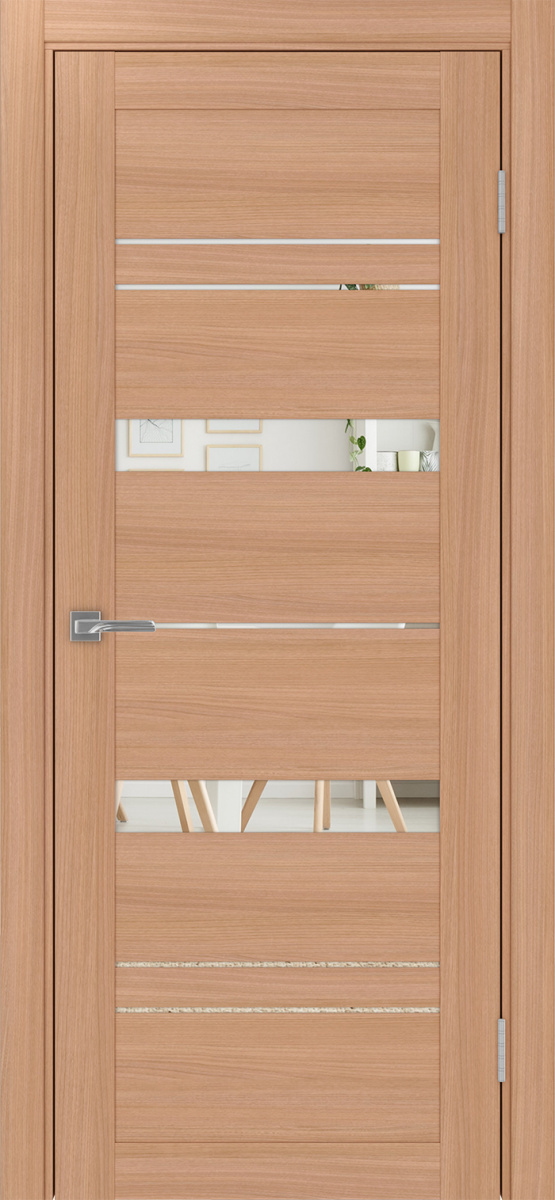 Дверь межкомнатная Оптима Порте Турин 562.12, цвет темный ясень, экошпон, зеркало