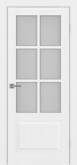 Дверь межкомнатная Оптима Порте Тоскана 641.2221 ОФ3, цвет белый лед, экошпон, стекло мателюкс