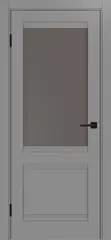 Дверь межкомнатная ХЬЮГОДОРС Дуглас 02Ux210, цвет благородный серый, экошпон, стекло бронза (гарантия - 5 лет)