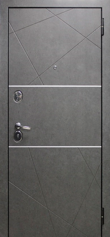 Дверь входная БЕРГ Абстракция 2, 2 замка, 1,4 мм металл, (темная штукатурка+серый бетон) #2