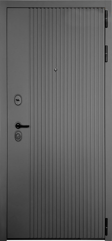 Теплая дверь входная Страж 3К Вертикаль, 2 замка, 1,4 мм металл, (черный софт+силк сноу) #2