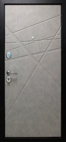 Дверь входная БЕРГ Абстракция 2, 2 замка, 1,4 мм металл, (темная штукатурка+серый бетон) #3