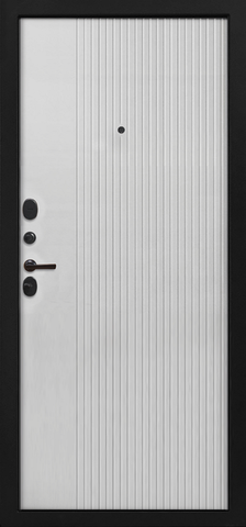 Теплая дверь входная Страж 3К Вертикаль, 2 замка, 1,4 мм металл, (черный софт+силк сноу) #3