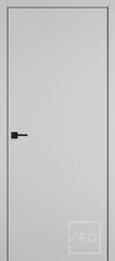 Дверь межкомнатная Владимирская фабрика дверей Урбан Эмалекс Урбан ЗТ 4х4 - черная алюминиевая кромка с 4х сторон (запил под ручку и защелку Морелли 1895), цвет серый эмалекс, экошпон, глухая