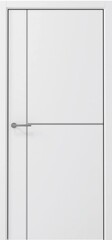 Дверь межкомнатная Альберо (Фрегат) Графика-3 (кромка АБС черная с 4х сторон), цвет белый, винил, глухая