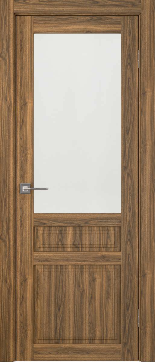 Дверь межкомнатная Синержи Эмилия 1 ДО, цвет натуральный орех, экошпон, стекло сатин