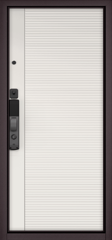 Дверь входная Мастино (Бульдорс) Сити Смарт (электронный замок), 2 замка, 1,4 мм металл, (черный матовый+белый софт) #3