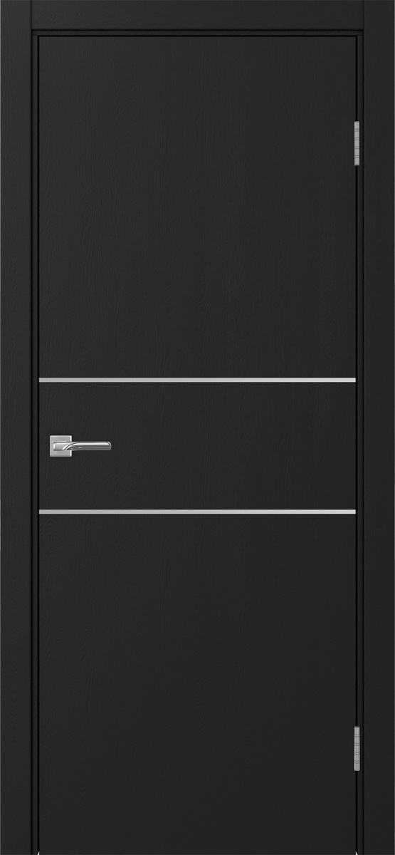 Дверь межкомнатная Оптима Порте Неаполь 203 молдинг SC (кромка ПВХ в цвет полотна с 4х сторон с врезкой под замок Морелли М1895 (М1885)), цвет антрацит, экошпон, глухая