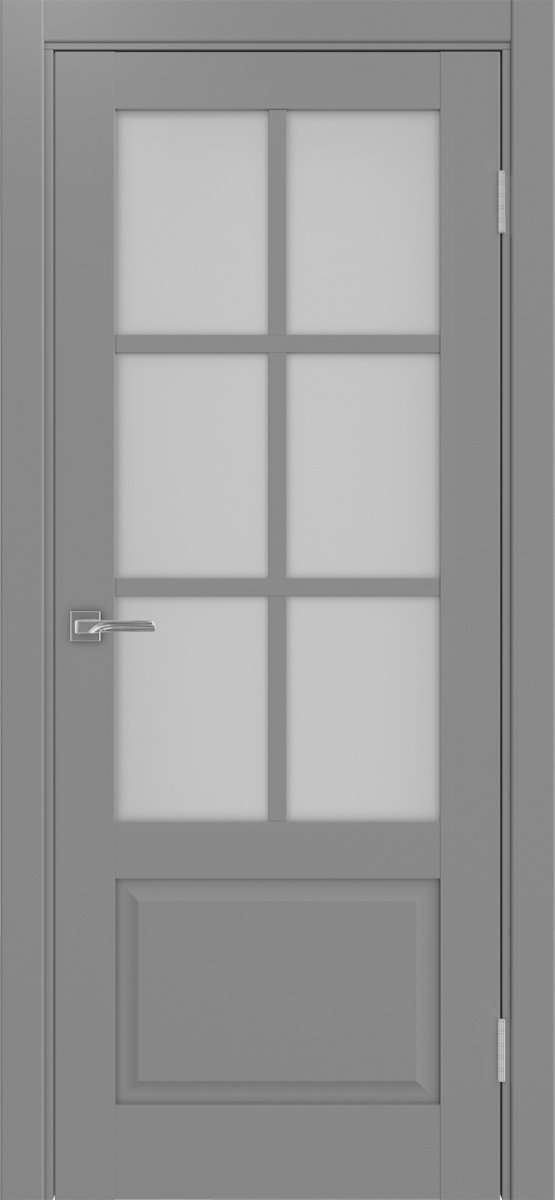 Дверь межкомнатная Оптима Порте Тоскана 641.2221 ОФ3, цвет серый, экошпон, стекло мателюкс